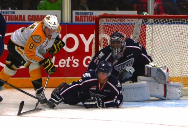 Brandon Wheat Kings with a Scoring Opportunity vs. the Tri-City Americans