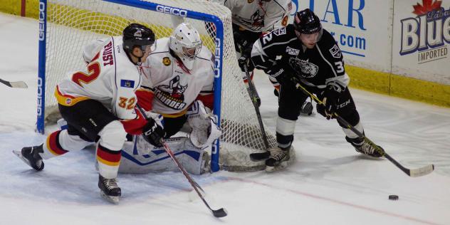 Manchester Monarchs in Back of Adirondack Thunder Goal