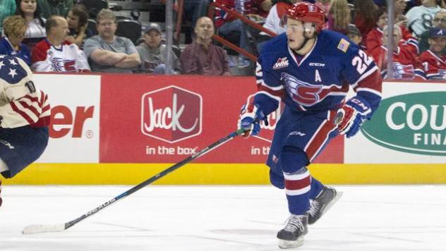 Spokane Chief Dominic Zwerger on the Ice