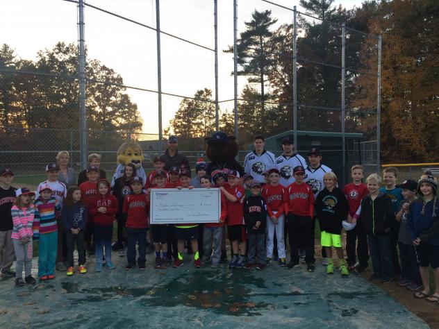Manchester Monarchs Present Check to Bedford Little League