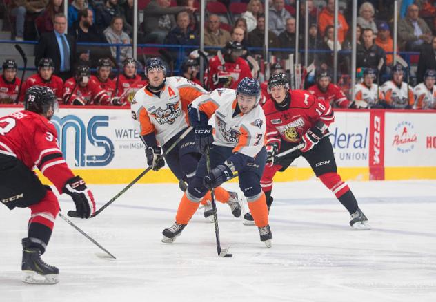 Flint Firebirds Skate against the Owen Sound Attack