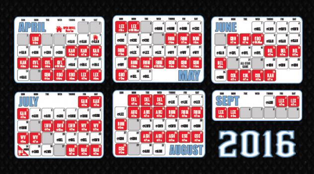 Hickory Crawdads 2016 Schedule