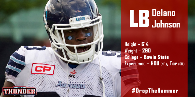 Portland Thunder Signee LB Delano Johnson