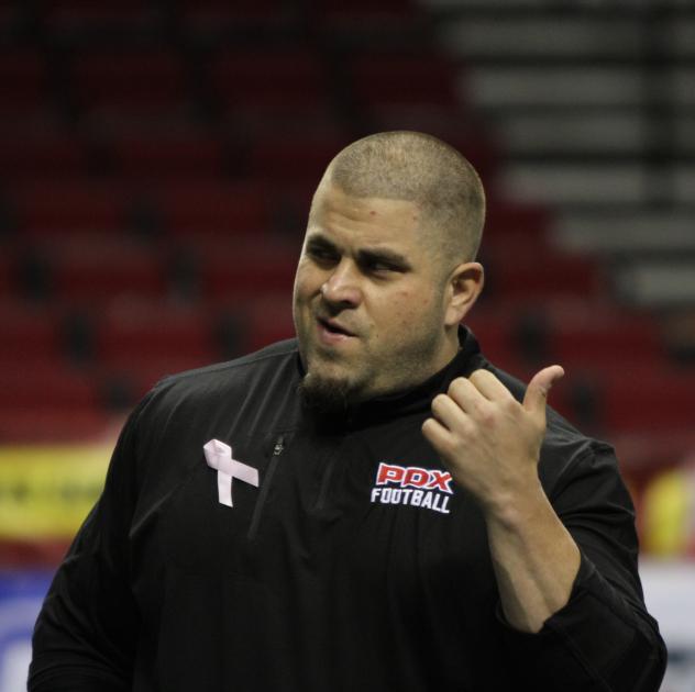 Portland Thunder Line Coach Clay Harrell