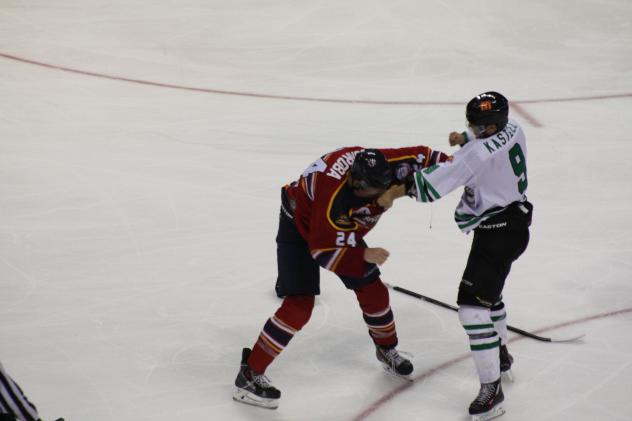 Louisiana IceGators and Peoria Rivermen Exchange Punches