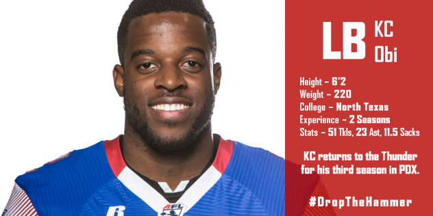 Portland Thunder LB KC Obi