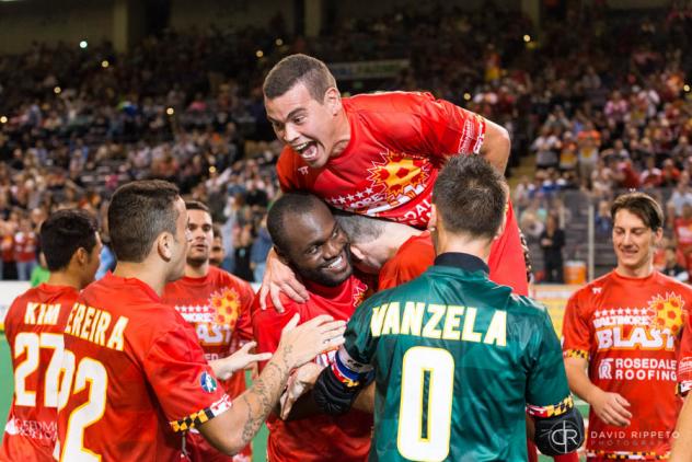 Vini Dantas Celebrates with Baltimore Blast Teammates
