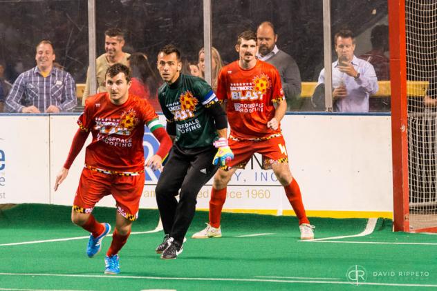 Pat Healey, William Vanzela and Andrew Hoxie of the Baltimore Blast