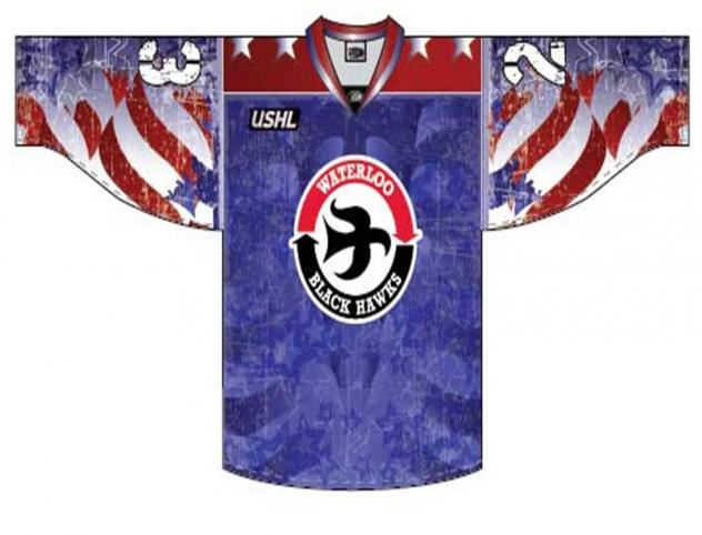 Waterloo Black Hawks Patriotic Jersey