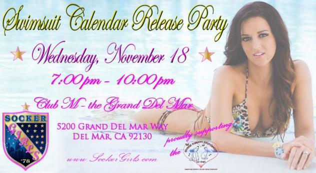 Sockers Girls Third Annual Calendar Release Party Flyer