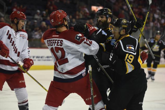 Allen Americans Tussle with the Colorado Eagles