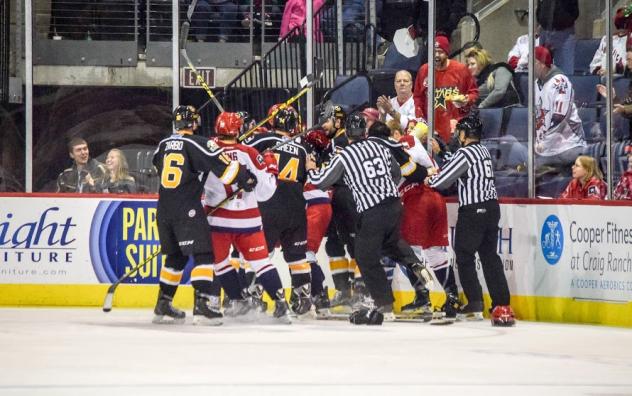 Allen Americans Fight with Colorado Eagles