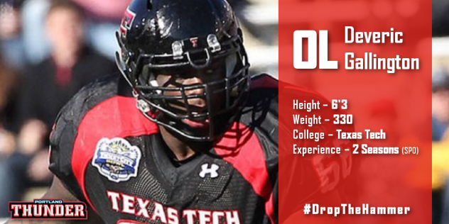 Portland Thunder OL Deveric Gallington