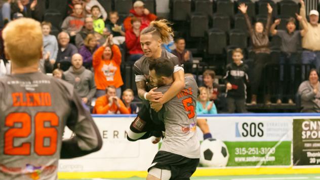 Syracuse Silver Knights Celebrate a Goal