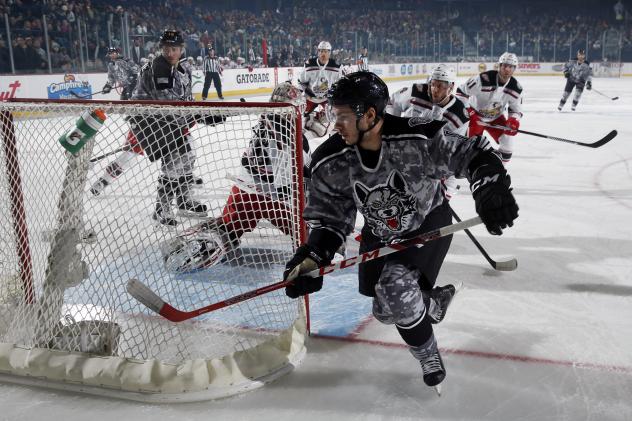 Ty Rattie and Pat Cannone of the Chicago Wolves vs. the Grand Rapids Griffins