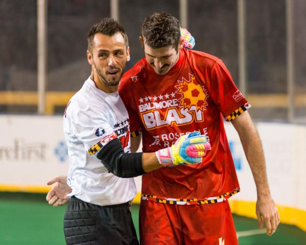 Andrew Hoxie and William Vanzela of the Baltimore Blast