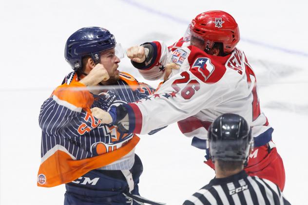 Tulsa Oilers and Allen Americans Fight