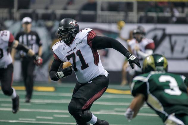 OL CJ Cobb with the Cleveland Gladiators