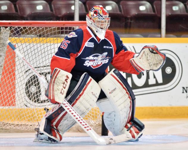 Goaltender Brendan Johnston with the Windsor Spitfires