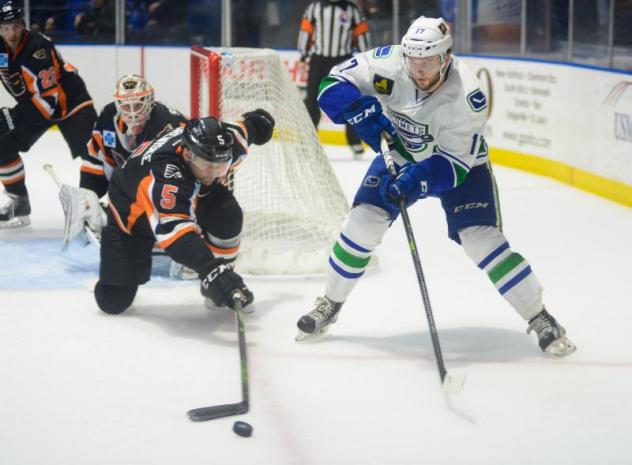 Lehigh Valley Phantoms Defense Battles the Utica Comets