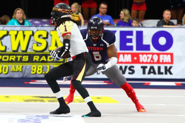 Sioux Falls Storm Defensive Back Elijah Fields vs. the Iowa Barnstormers