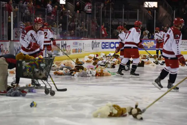 Allen Americans Collect Teddy Bears off the Ice
