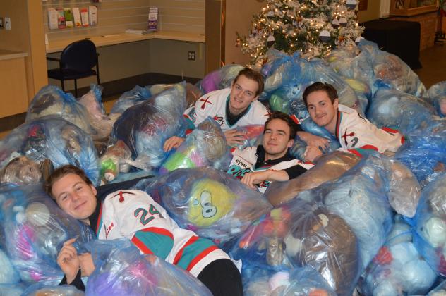 Kelowna Rockets in a Sea of Bagged Teddy Bears
