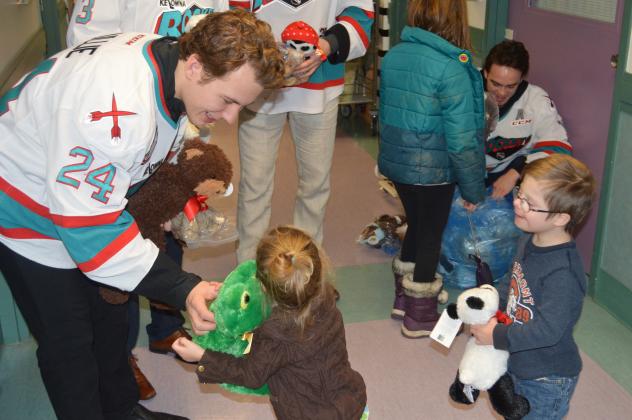 Kelowna Rockets Deliver Hand out Teddy Bears to Children at Kelowna General Hospital