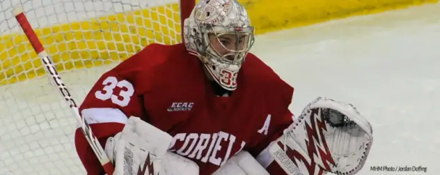 Goaltender Andy Iles with Cornell University
