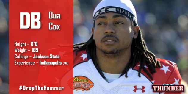 Portland Thunder Signee, DB Qua Cox
