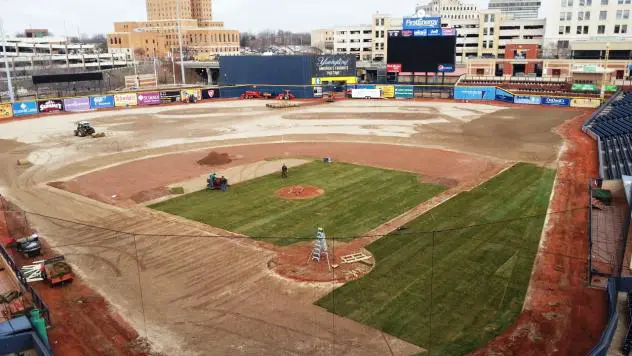 Turf Replacement in Progress at Canal Park, Home of the Akron RubberDucks