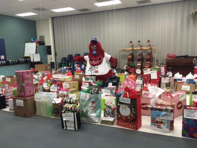 Reno Aces Mascot Archie with Toys