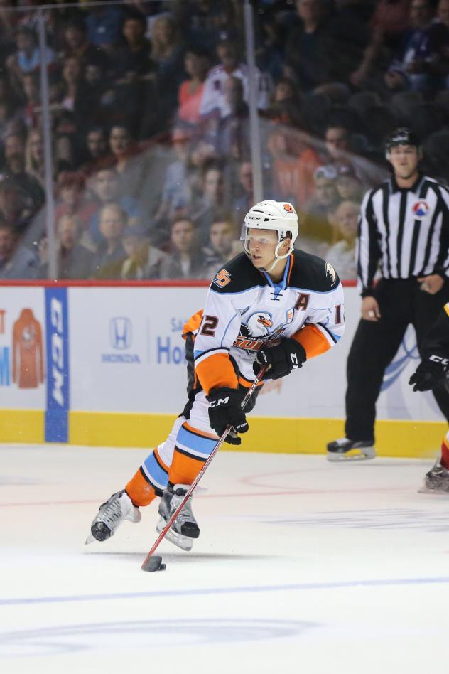 San Diego Gulls Left Wing Max Friberg Races up Ice with the Puck