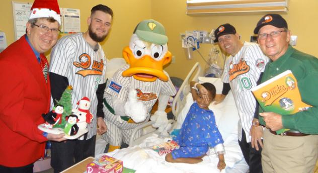 Long Island Ducks Deliver Holiday Cheer to Local Hospital