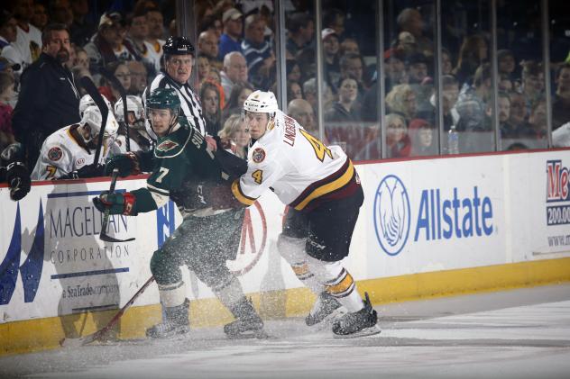 Chicago Wolves D Petteri Lindbohm vs. the Iowa Wild