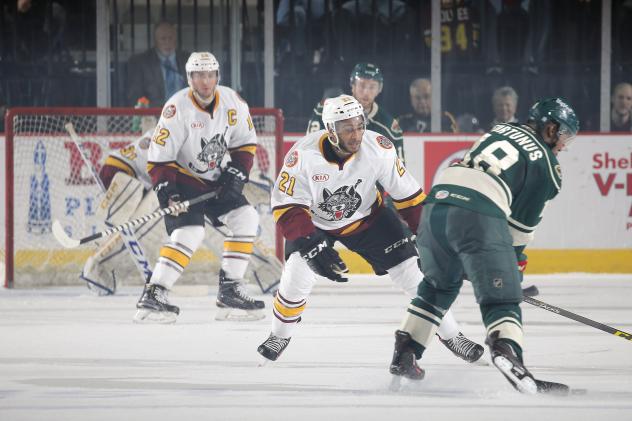 Chicago Wolves D Scooter Vaughan Defends vs. the Iowa Wild