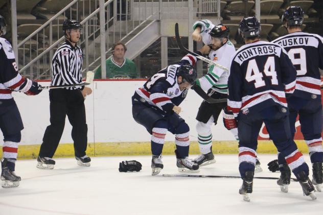 Louisiana IceGators Fight with the Macon Mayhem