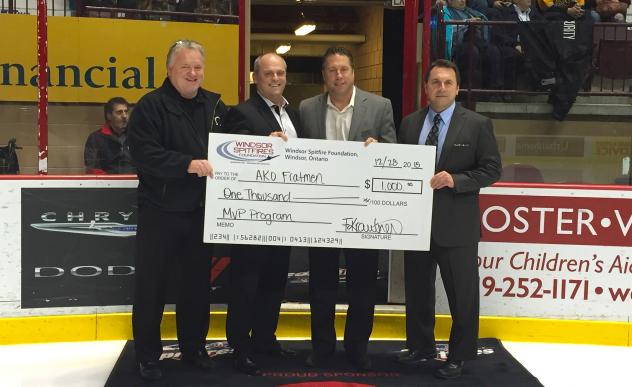 Windsor Spitfires, Windsor Honda Present Check to AKO Fratmen