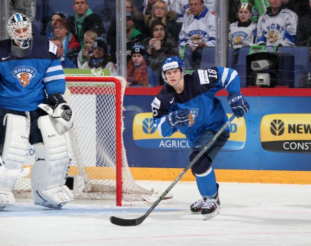 Flint Firebirds Defenseman Vili Saarijarvi with Finland