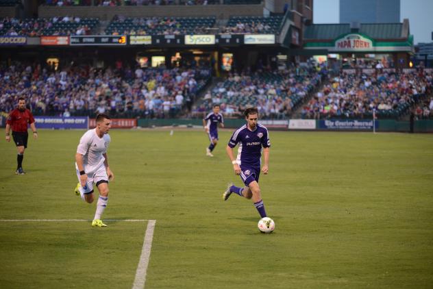 Aodhan Quinn Heads toward the Goal for Louisville City FC