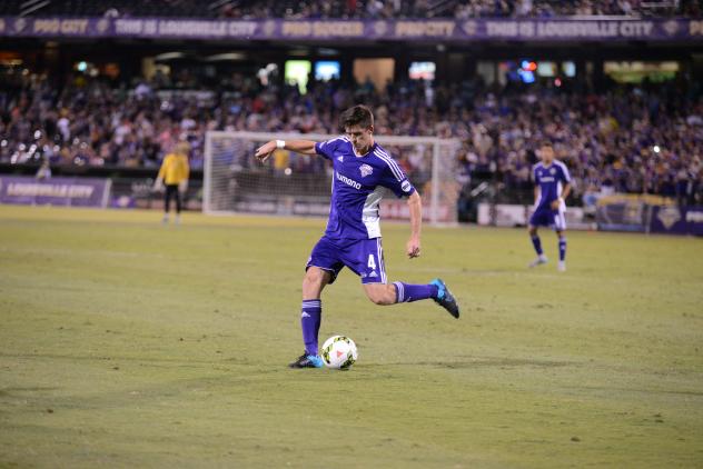 Aodhan Quinn of Louisville City FC Prepares for a Kick