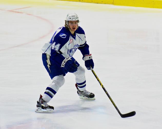 Syracuse Crunch Defenseman Charlie Dodero Surveys the Ice