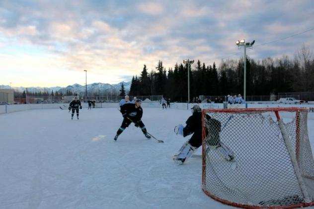 Alaska Aces Practice Outdoors
