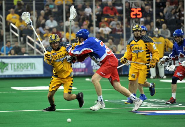 David Earl of the Georgia Swarm Battles the Toronto Rock