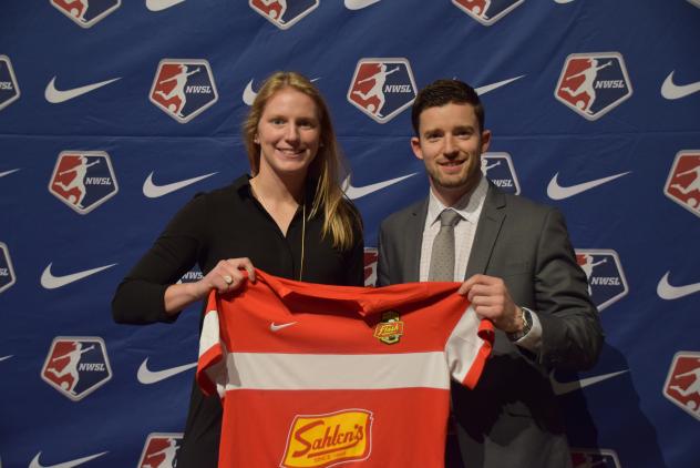 New York Flash Draftee Britt Eckerstrom with GM Rich Randall