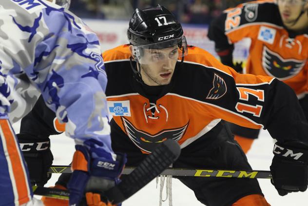 Lehigh Valley Phantoms Center Kevin Goumas vs. the Bridgeport Sound Tigers