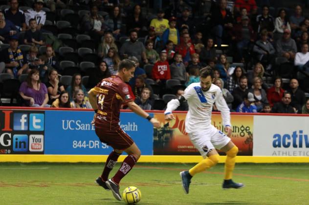 Matt Clare of the San Diego Sockers Eyes the Ball against Soles de Sonora