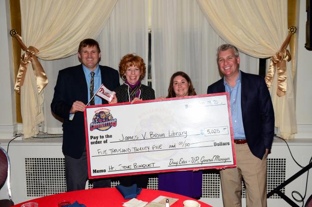 Williamsport Crosscutters Present Check to James V. Brown Library