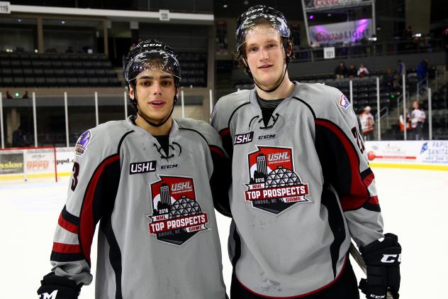 Cam Morrison and Luke McInnis of the Youngstown Phantoms