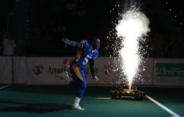 Tampa Bay Storm Defensive Back James Harrell during Team Introductions